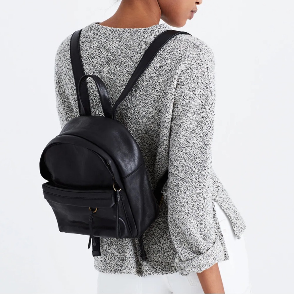 Madewell Black Leather Lorimer Mini Backpack